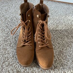 Brown Lace-Up Ankle Boots